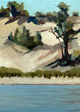 Dunes and Water Landscape Painting