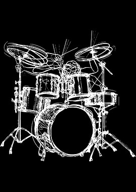 Drummer playing a drum set