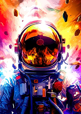 Astronaut in Cosmic Explosion
