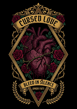 Cursed Love Heart with Roses