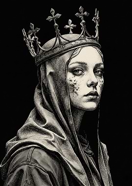 Regal Woman with Crown and Veil