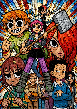 Scott Pilgrim vs. the World Stained Glass