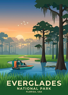 Everglades National Park Vintage Poster