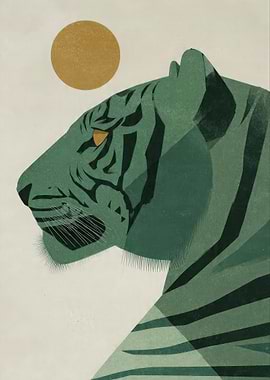 Green Tiger with Golden Sun