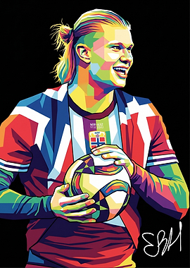 Erling Haaland Pop Art Portrait