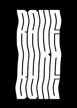 Rave music Wavy Text Art
