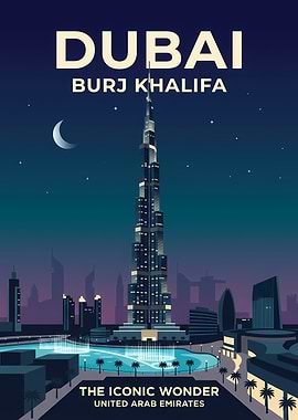 Dubai Burj Khalifa at Night