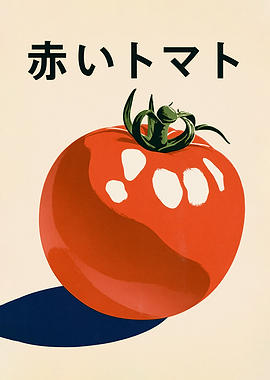 Red Tomato with Japanese Text