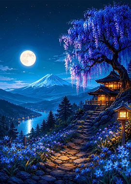 Enchanting Japanese Night Landscape