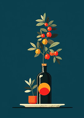 Botanical Still Life in a Bottle