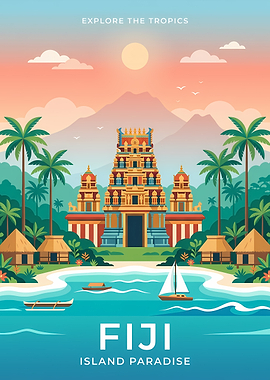 Fiji Island Paradise Travel Poster