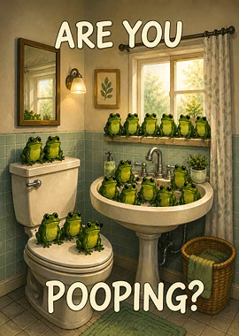 Frogs in a Bathroom