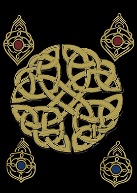 Celtic Knotwork with Gemstone Pendants