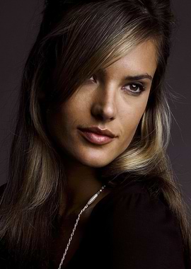 Alessandra Ambrosio with blonde highlights