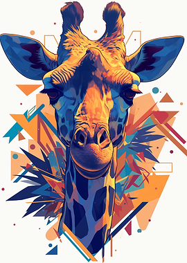 Geometric Giraffe Portrait