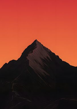 Mountain Peak at Sunset