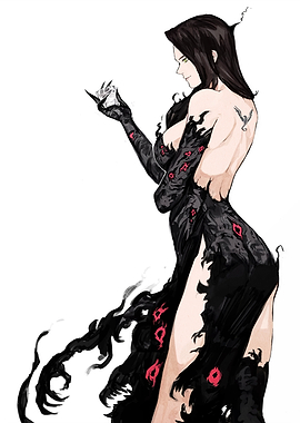 Dark Fantasy Woman with Crystal