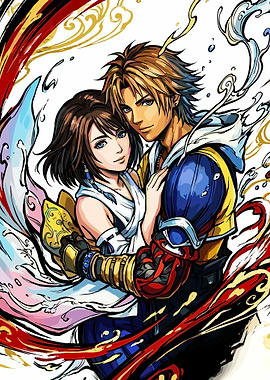 Tidus and Yuna Embracing