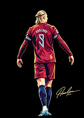 Erling Haaland Soccer Player Illustration