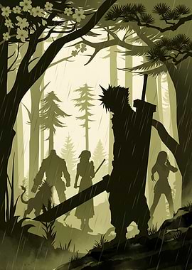 Final Fantasy VII Group in Forest