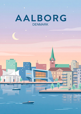 Aalborg Denmark Cityscape Poster
