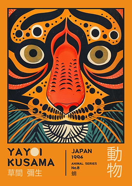 Yayoi Kusama Tiger Art Exhibition Poster