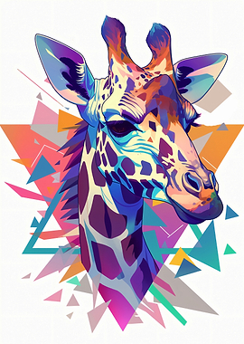 Colorful Giraffe Pop Art