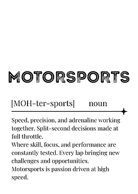 Motorsports Definition Poster
