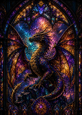 Dragon Stained Glass Galaxy