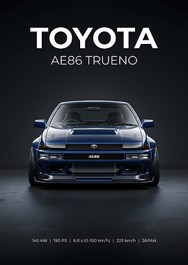 Toyota AE86 Trueno Poster