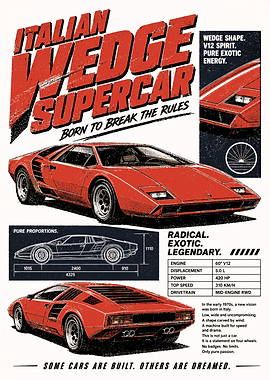 Italian Wedge Supercar Poster