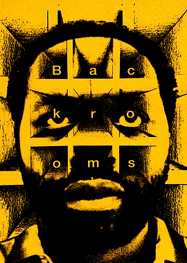 Man's Face with Text Overlay