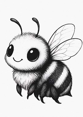 Cute Cartoon Bee Drawing