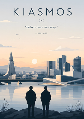 Kiasmos Cityscape with Two Figures