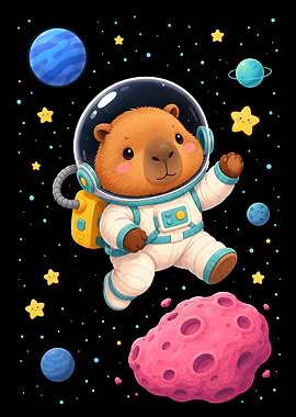 Capybara Astronaut in Space