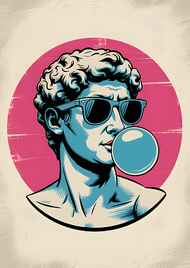 Statue of David with Sunglasses and Bubble Gum