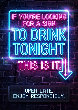 Neon Sign for Drinking