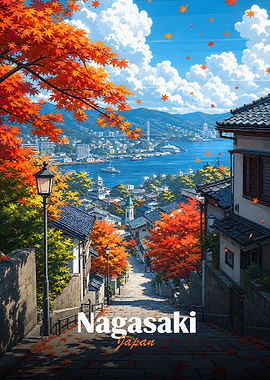 Nagasaki Japan Autumn Cityscape