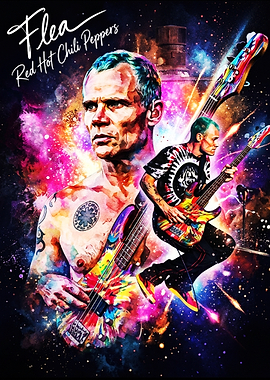 Flea Red Hot Chili Peppers Cosmic Art