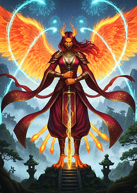 Phoenix Warrior with Sword