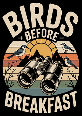 Birds Before Breakfast Binoculars Sunset