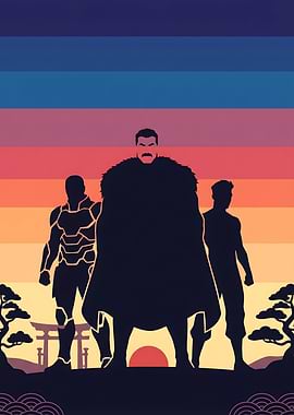 Silhouette Heroes at Sunset