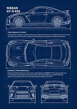 Nissan GT-R R35 Blueprint