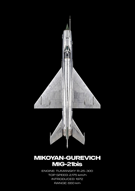 Mikoyan-Gurevich MiG-21bis Top View
