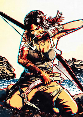 Lara Croft with Bow and Ice Axe