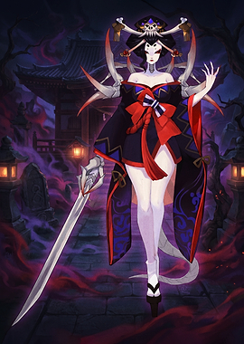 Spider Woman Geisha with Sword