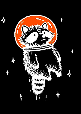 Raccoon Astronaut in Space