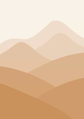 Muted Mountain Ridge - Minimalist Neutral Landscape Art