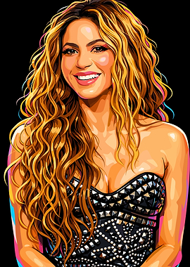 Shakira Pop Art Portrait