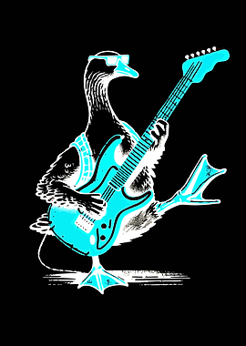 Rockstar Goose Playing Guitar